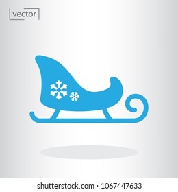 Christmas sled icon vector - sign vector illustration of Eps10