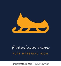 Christmas Sled premium material ui ux isolated vector icon in navy blue and orange colors