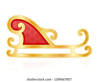christmas sledges santa claus vector illustration isolated on white background
