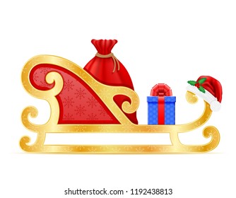 christmas sledges santa claus vector illustration isolated on white background