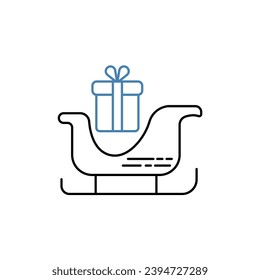 Christmas Sleigh concept line icon. Simple element illustration. Christmas Sleigh concept outline symbol design.
