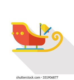 Christmas sleigh flat icon