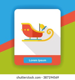 Christmas sleigh flat icon