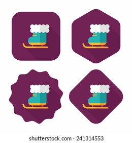 Christmas sleigh flat icon with long shadow,eps10
