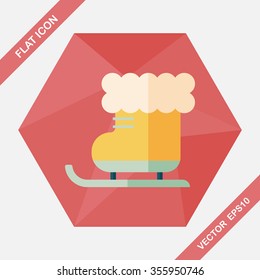 Christmas sleigh flat icon with long shadow,eps10