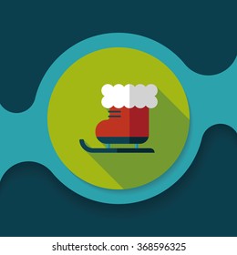 Christmas sleigh flat icon with long shadow,eps10