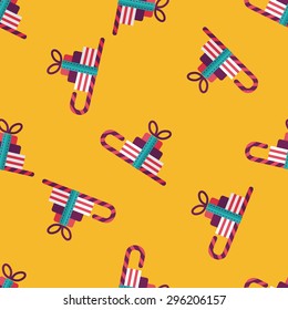 Christmas sleigh gift basket flat icon,eps10 seamless pattern background