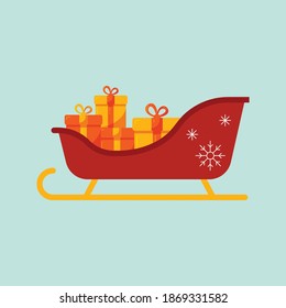 Christmas sleigh with gifts illustration