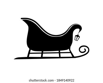 a Christmas Sleigh Icon. Isolated on white background. Vector illustration