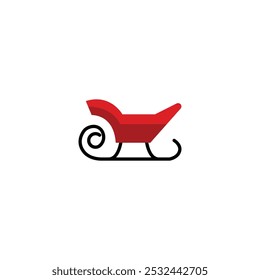 Christmas Sleigh Icon, Santa Claus in a sleigh with a deer vector line icon, linear concept, outline sign, symbol