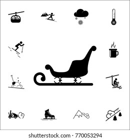 Christmas Sleigh Icon. Set of elements Christmas Holiday or New Year icons. Winter time premium quality graphic design collection icons for websites, web design on white background