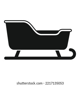 Christmas sleigh icon simple vector. Santa sledge. Claus reindeer