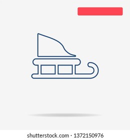 Christmas sleigh icon. Vector concept illustration for design.