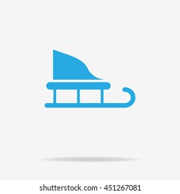 Christmas sleigh icon. Vector concept illustration for design.