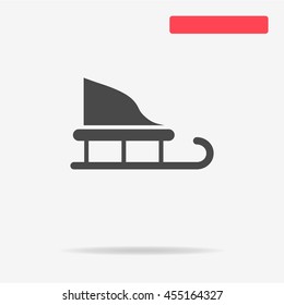 Christmas sleigh icon. Vector concept illustration for design.