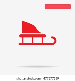 Christmas sleigh icon. Vector concept illustration for design.