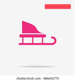 Christmas sleigh icon. Vector concept illustration for design.