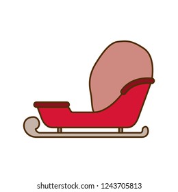 christmas sleigh isolated icon