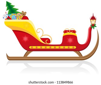 christmas sleigh of santa claus with gifts vector illustration isolated on white background