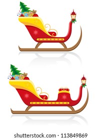 christmas sleigh of santa claus with gifts vector illustration isolated on white background