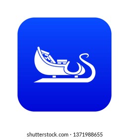 Christmas sleigh of santa claus icon digital blue for any design isolated on white vector illustration