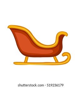 Christmas sleigh of Santa Claus. Vector illustration.