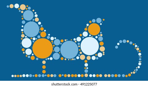 Christmas sleigh shape vector design by color point
