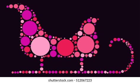 Christmas sleigh shape vector design by color point