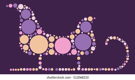Christmas sleigh shape vector design by color point