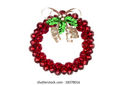 Christmas sleighbell wreath. Isolated. VECTOR.