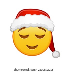 Weihnachten leicht lächelndes Gesicht Große Größe des gelben Emoji Lächeln