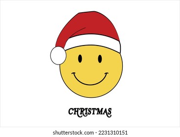christmas smile face hand drawn 