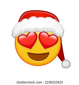 Christmas smiling face with heart eyes Large size of yellow emoji smile