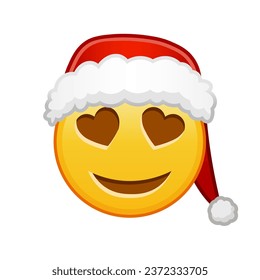 Christmas smiling face with heart eyes Large size of yellow emoji smile
