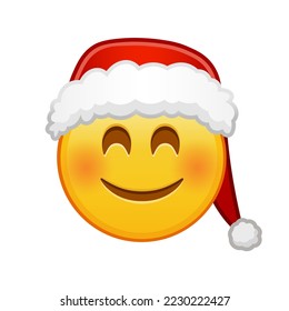Christmas smiling face with laughing eyes Large size of yellow emoji smile