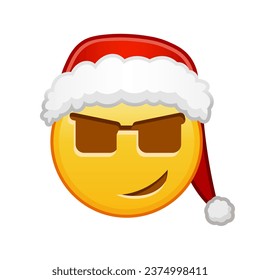 Christmas smiling face in sunglasses Large size of yellow emoji smile