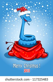 Christmas snake. Creative design by 2013.