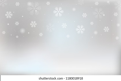 Christmas snow background. Falling snowflakes. Vector illustration.