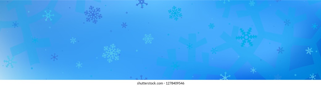 Christmas Snow Background. Christmas Holiday Background with Falling Snowflakes for Print, Card, Banner. Modern Festive Background with Snowflakes Various Sizes and Shapes. Vector Texture.