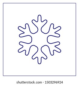 Christmas snow and decoration vector stroke con sign on white background