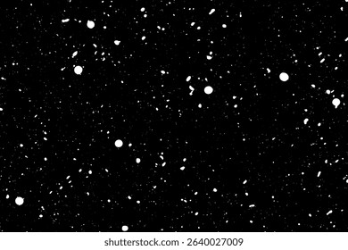 Christmas snow. Falling snowflakes on a dark background. Snowfall. Vector illustration.