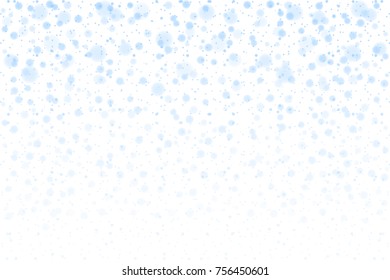Christmas snow. Falling snowflakes on white background. Snowfall. Vector illustration, eps 10