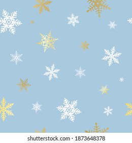 Weihnachtsschnee. Fallende Schneeflocken, Vektornahtloses Muster. Schneefall. Vektorgrafik