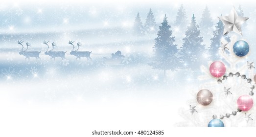 Christmas snow fir tree background