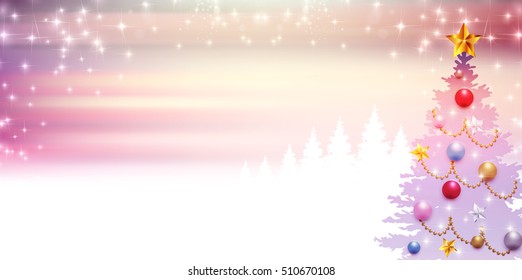 Christmas snow fir tree background