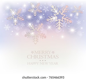 Christmas snow flake star vector, Merry Christmas, greeting card