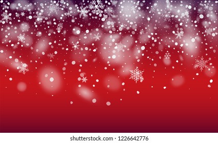 Christmas Snow Flakes Background. Fantasy Holiday Vector Illustration. 2019 Celebration Background. Magic Blizzard Illustration Design.