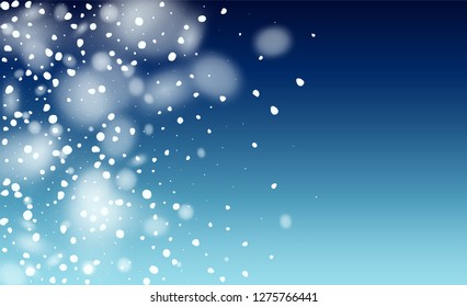 Christmas Snow Flakes Background. Happy Winter Holiday Illustration Template. Isolated Snowflakes Background. Fantasy  Snowstorm Illustration Design.