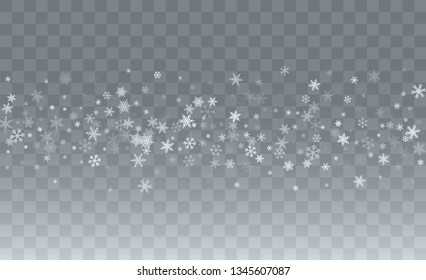 Christmas Snow Flakes Background. Happy Winter Holiday Illustration Template. Glitter Snowflakes Background. Fantasy  Snowstorm Illustration Design.