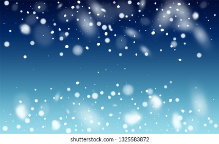 Christmas Snow Flakes Background. Holiday Illustration for Merry Christmas Card. Glitter Snowflakes Background. Fantasy  Snowstorm Illustration Design.